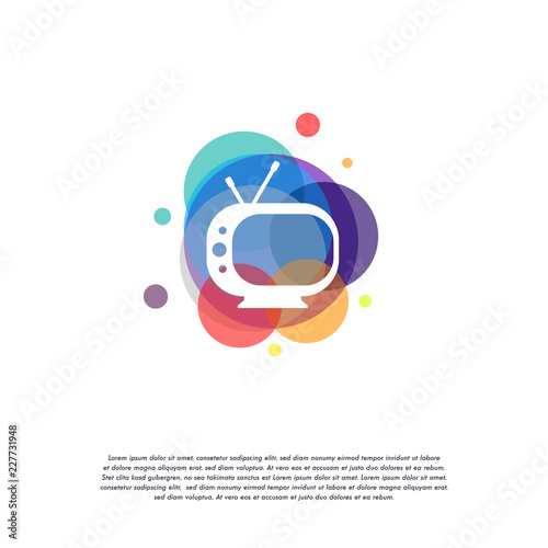 Colorful Television logo vector, Screen logo designs template, design concept, logo, logotype element for template