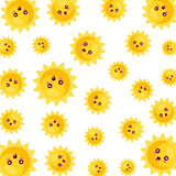 sun with faces pattern