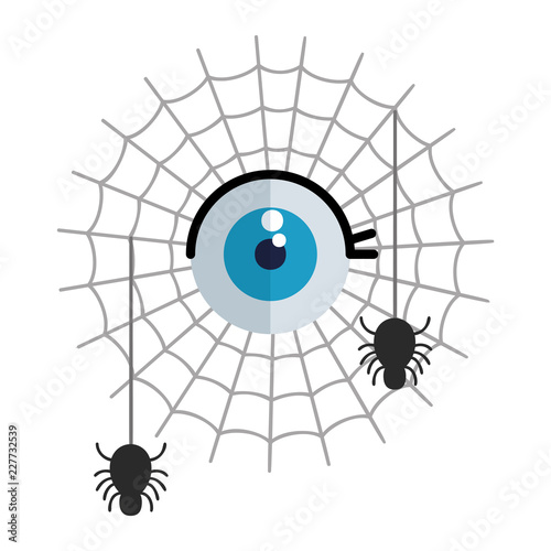 happy halloween spiders in spiderweb