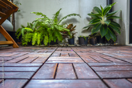 Wood floor garden decorate 