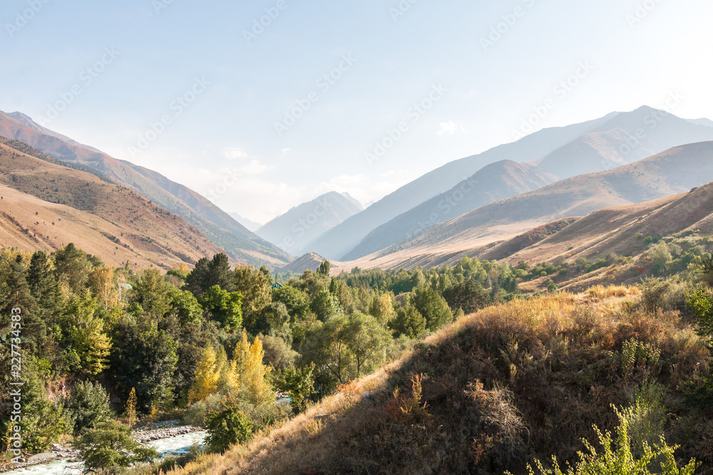 Beautiful panoramic landscape of mountains