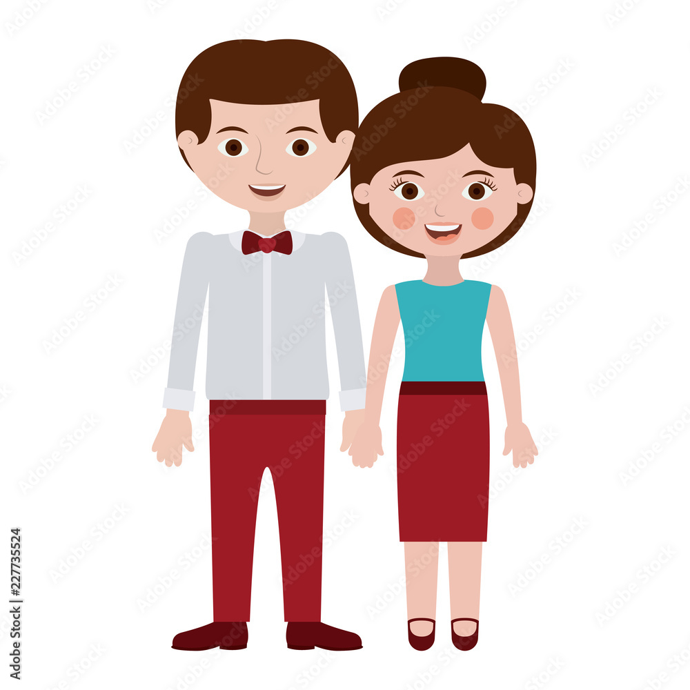 Isolated couple cartoon design