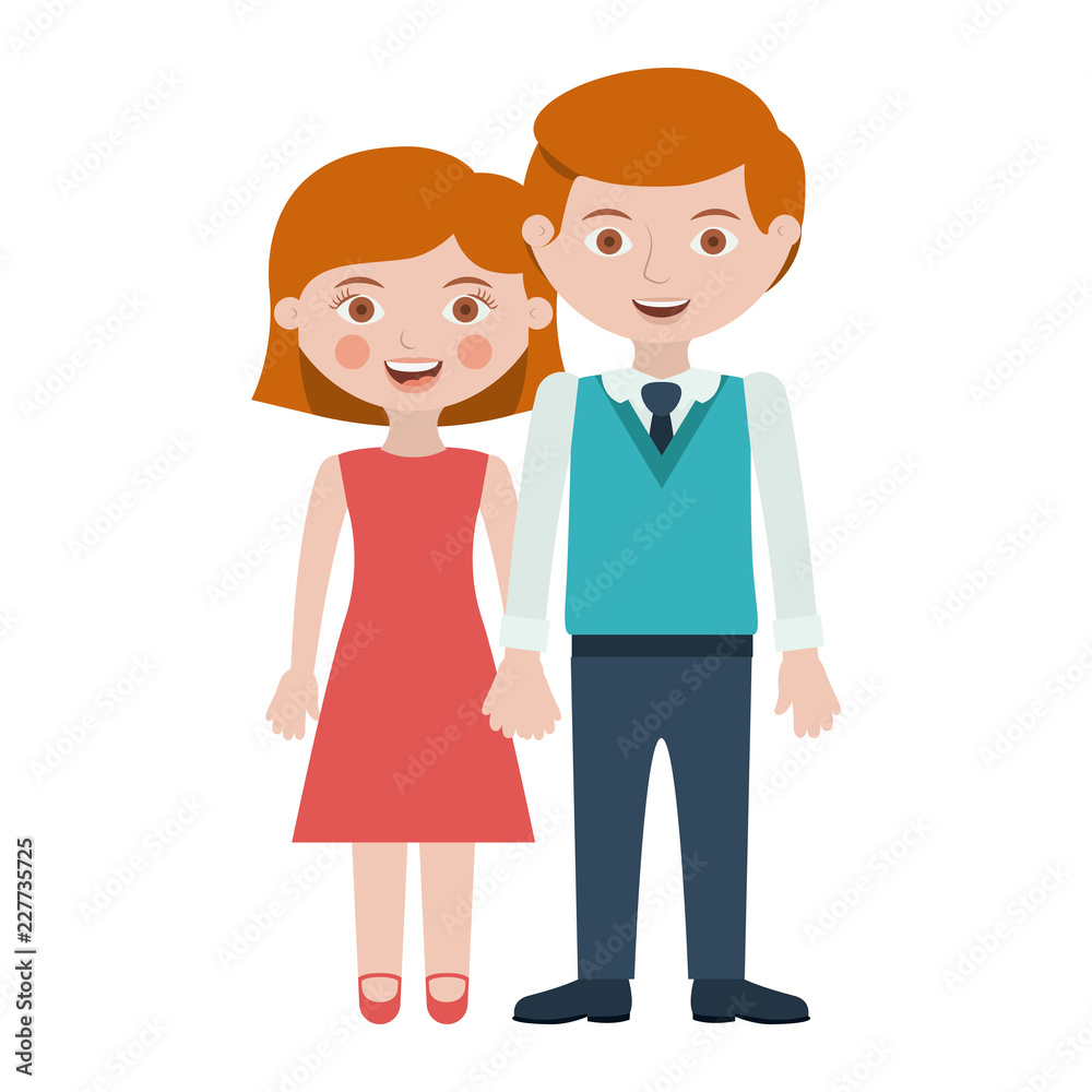 Isolated couple cartoon design Isolated couple cartoon design