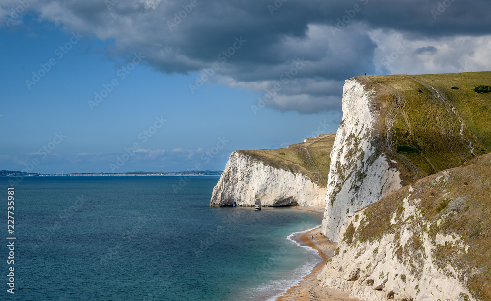 White cliffs along the Dorset coast
