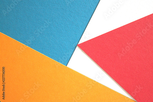 Paper colors are red, yellow, purple, blue.Modern design.