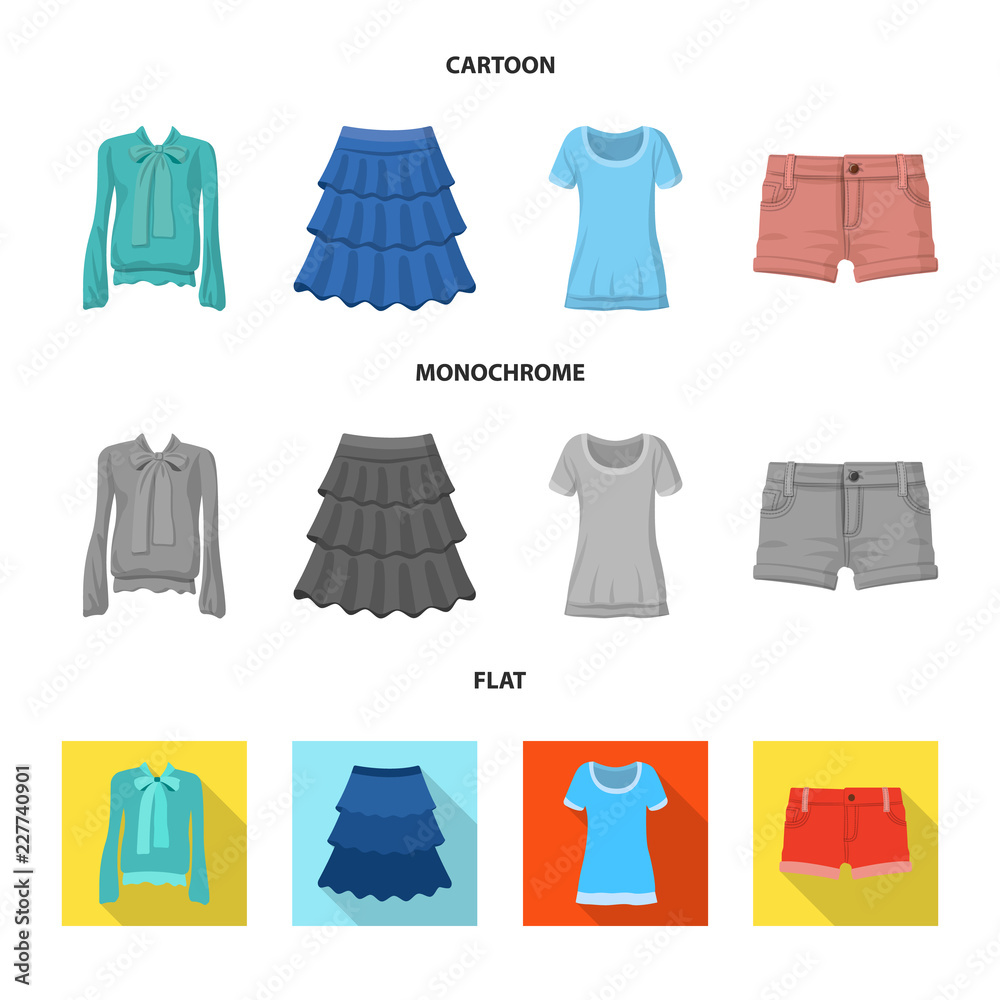 Vector design of woman and clothing symbol. Set of woman and wear stock vector illustration. Vector design of woman and clothing symbol. Set of woman and wear stock vector illustration.