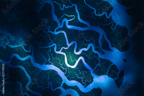 Ganges River delta. Satellite view. Elements of this image furnished by NASA. photo