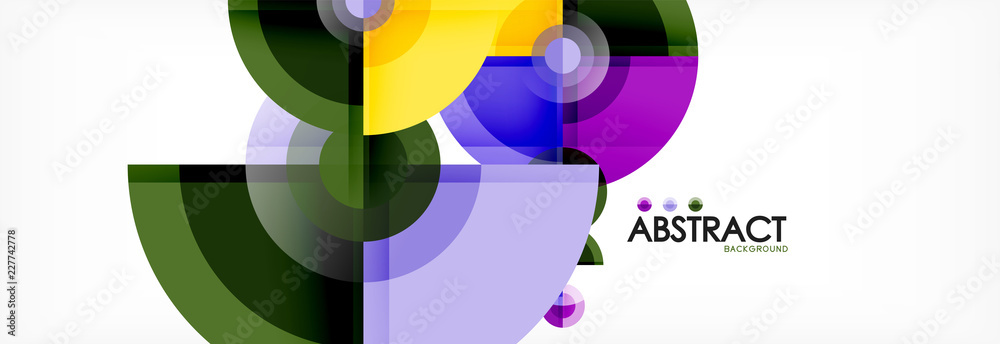 Abstract background - multicolored circles, trendy minimal geometric design Abstract background - multicolored circles, trendy minimal geometric design