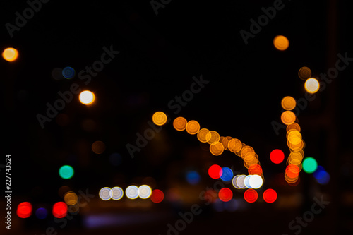 Abstract background of blurred big city lights © ihorbondarenko