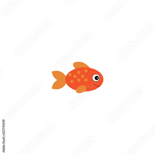 Vector aquarium fish illustration. Colorful cartoon flat aquarium fish icon for your design.