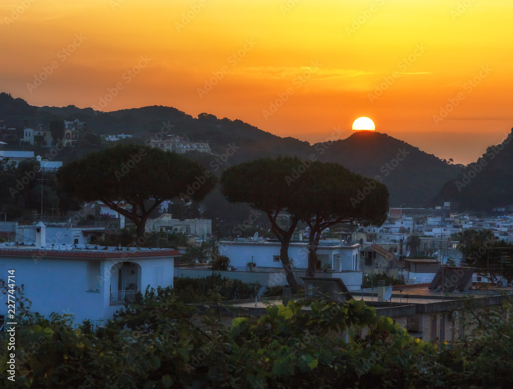 Sunset on the island of Ischia