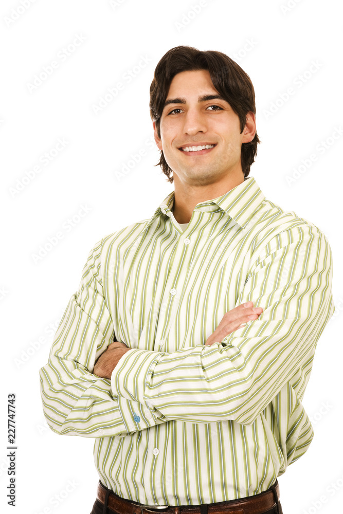 portrait of young man with folded arms crossed portrait of young man with folded arms crossed