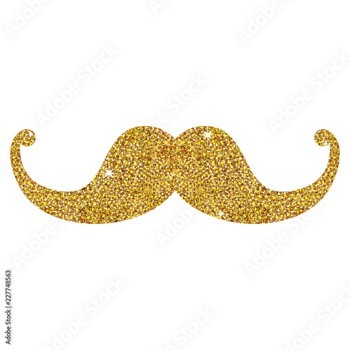 Isolated gold mustache design