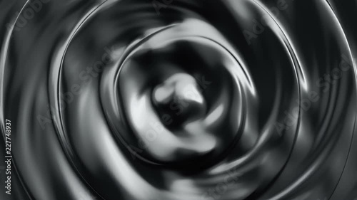 Animation of waves and ripples in black oil. Rippled surface of dark liquid water. Animation of ripple on surface of black paint. Animation of seamless loop.