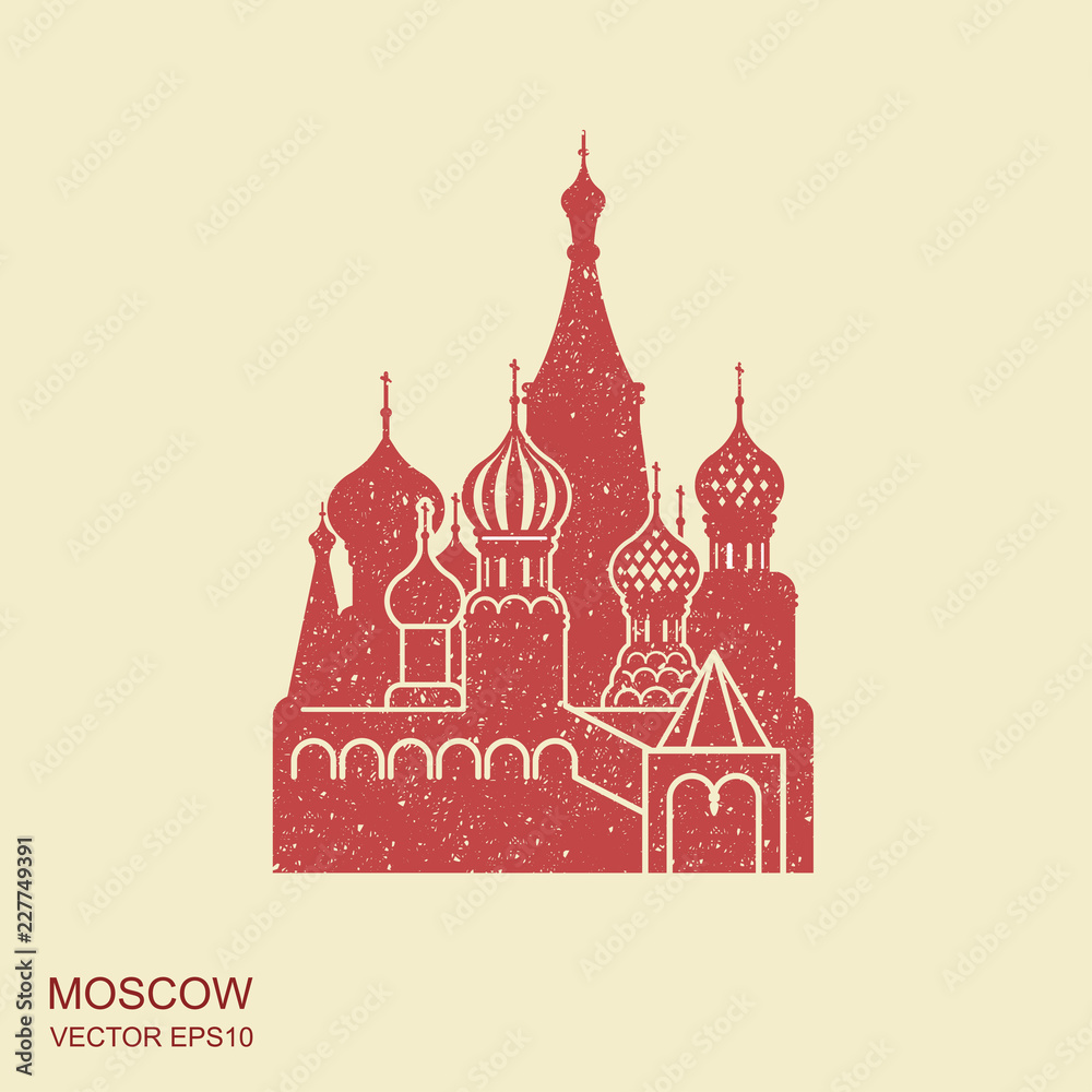 Saint Basil cathedral , Moscow, vector flat icon Saint Basil cathedral , Moscow, vector flat icon