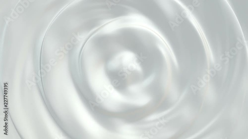 Animation of waves and ripples in white milk. Rippled surface of white liquid milk. Animation of ripple on surface of white paint. Animation of seamless loop.
