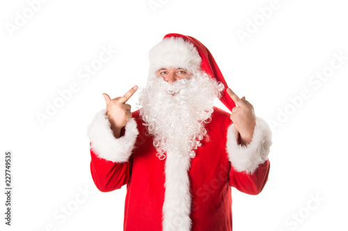 Harmful Santa. White background. 