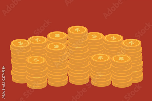 Gold coin flat illustration vector
