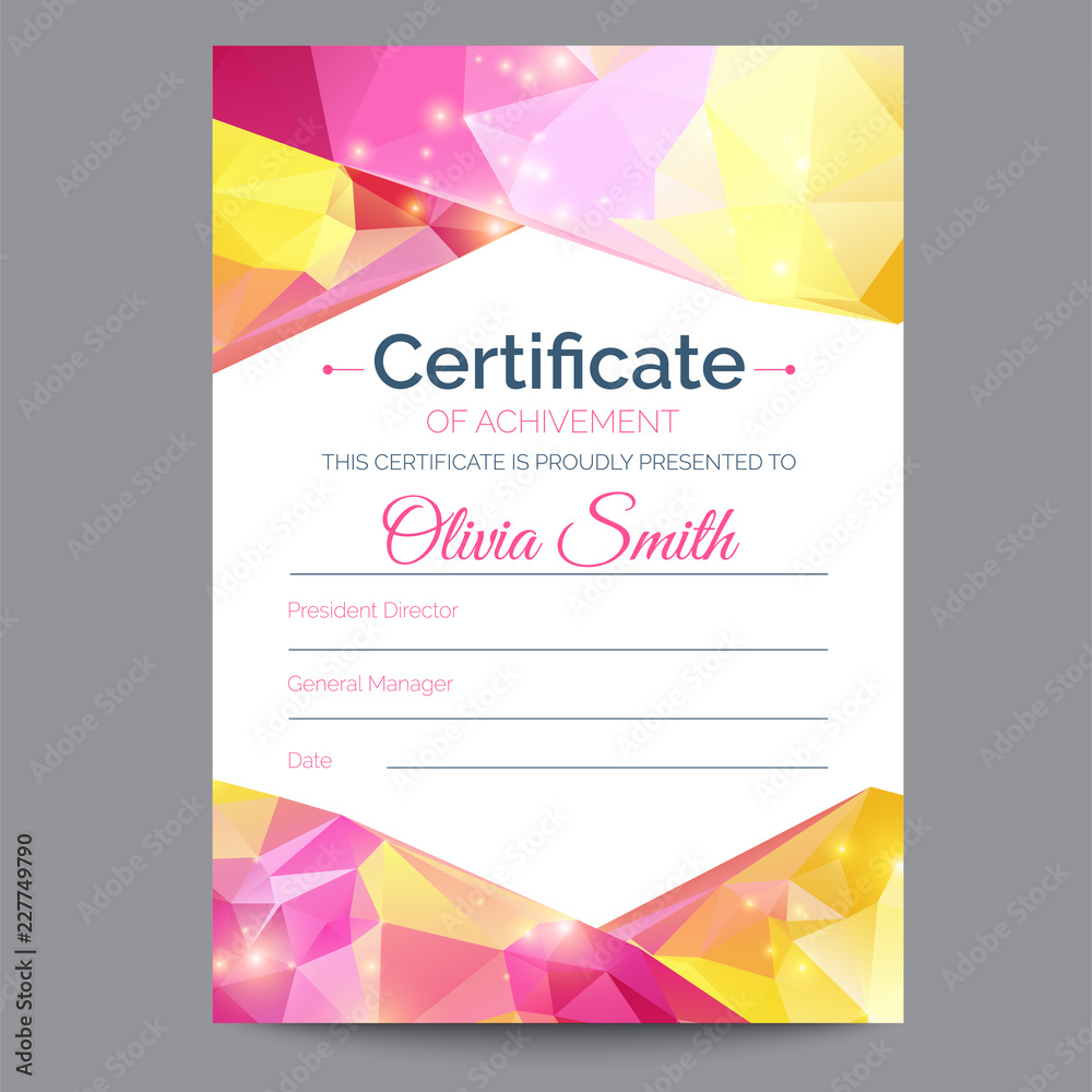 Fototapeta premium Diploma template Certificate awards vector modern vertical design