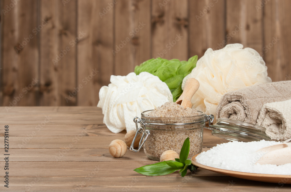 Handmade Scrub With Coffee, Lemon And Argan Oil. Dead Sea Bath Salt. Towels, Spa Set. Handmade Scrub With Coffee, Lemon And Argan Oil. Dead Sea Bath Salt. Towels, Spa Set.