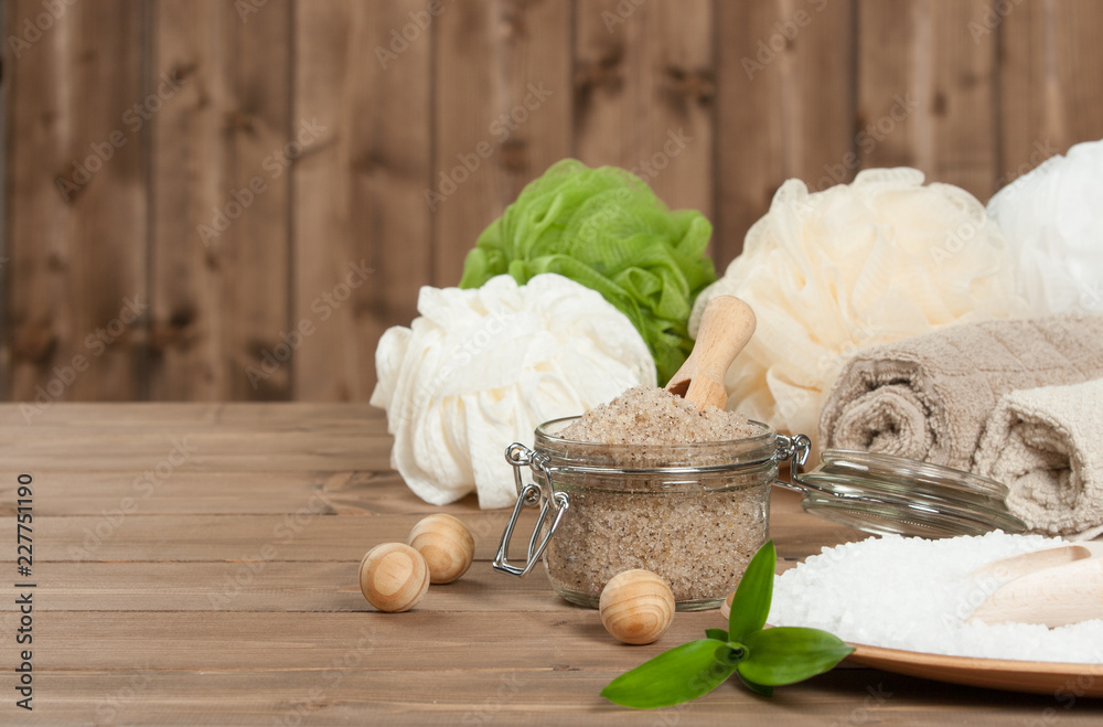 Handmade Scrub With Coffee, Lemon And Argan Oil. Dead Sea Bath Salt. Towels, Spa Set. Handmade Scrub With Coffee, Lemon And Argan Oil. Dead Sea Bath Salt. Towels, Spa Set.