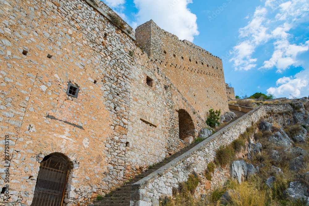 The famous 999 steps leading to the Venetian Palamidi castle in Nafplio city in Peloponnese, Greece