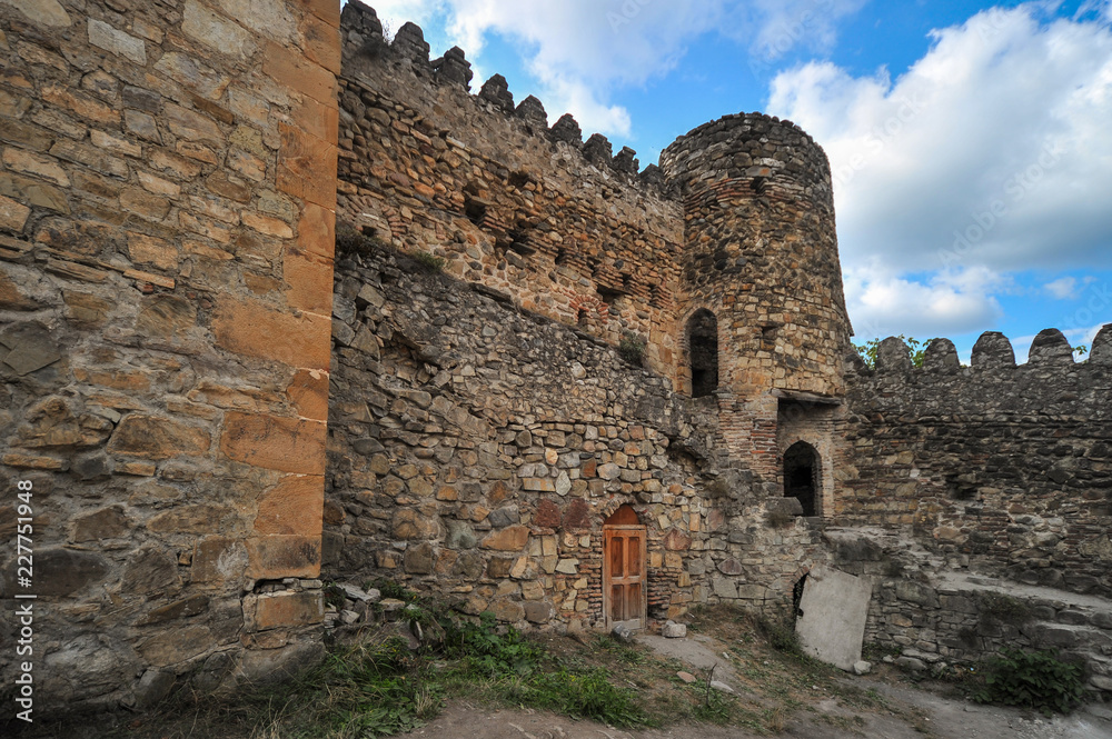 A castle complex Ananuri on the Aragvi River in Georgia