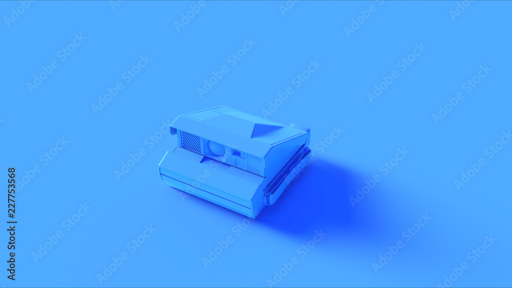 Blue Instant Camera Open 3d illustration 3d render Blue Instant Camera Open 3d illustration 3d render
