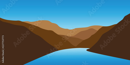 blue creek between mountains landscape