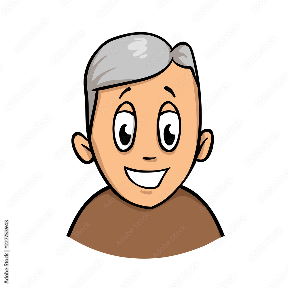 Happy smiling active senior man. Cartoon design icon. Colorful flat vector illustration. Isolated on white background. Happy smiling active senior man. Cartoon design icon. Colorful flat vector illustration. Isolated on white background.