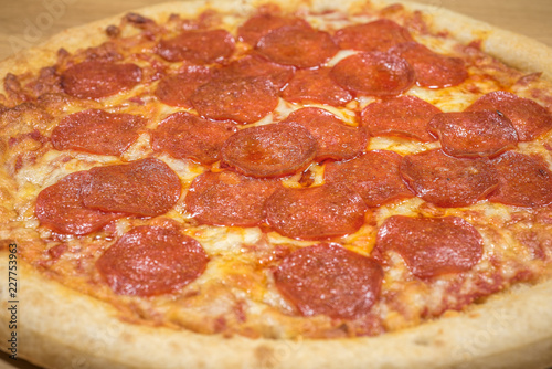 Pepperoni Pizza Up Close Studio Shot