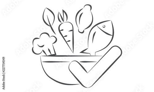 food waste sketch drawing illustration vector icon business