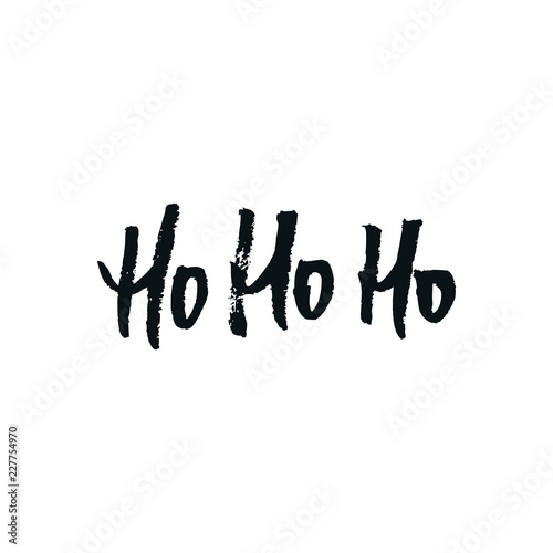 Hohoho - Christmas and New Year phrase. Handwritten modern lettering for cards, posters, t-shirts, etc.