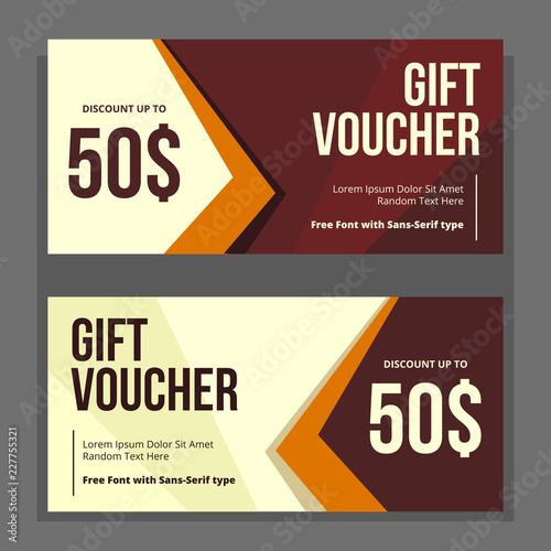 vector professional minimalist gift voucher discount template in dark brown
