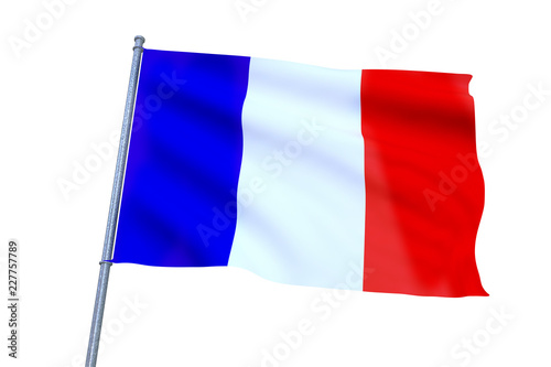 flag france white background red white blue lagpole photo