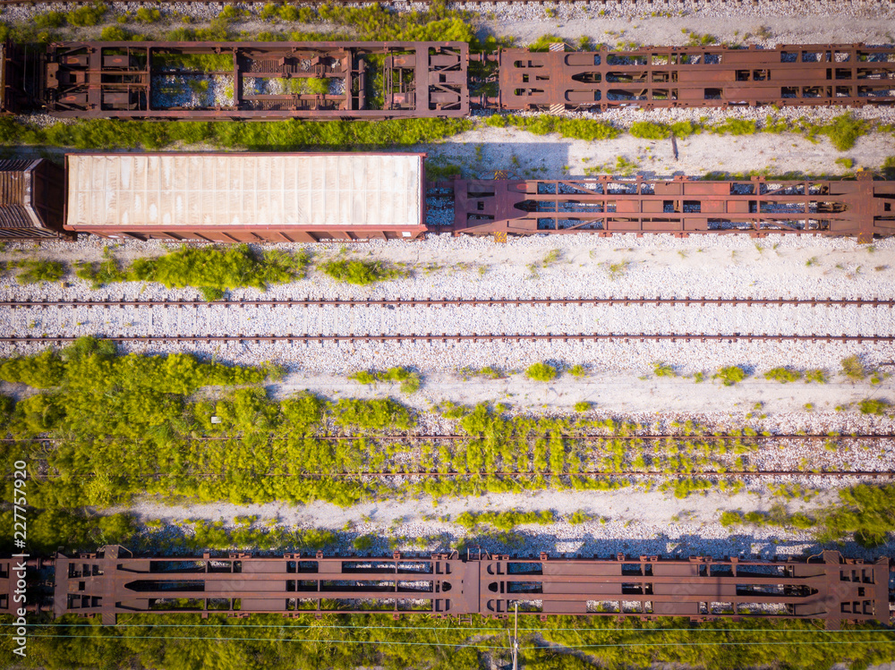 Trains aerial view