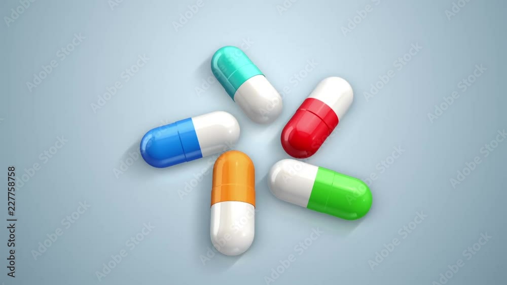 Medical background with different pills. Animation of seamless loop. Medical background with different pills. Animation of seamless loop.