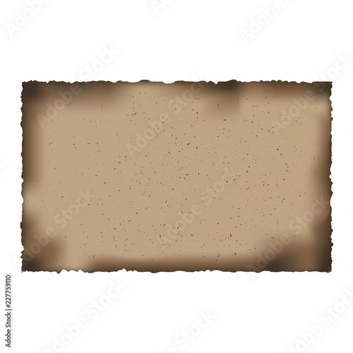 Vector illustration of an old burned paper sheet. May be used for backgrounds, letters, cards