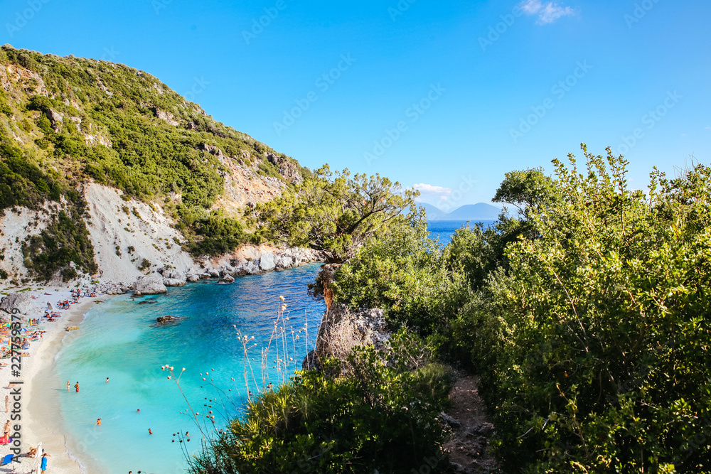 Agiofili beach on the Ionian sea, Lefkada island, Greece
