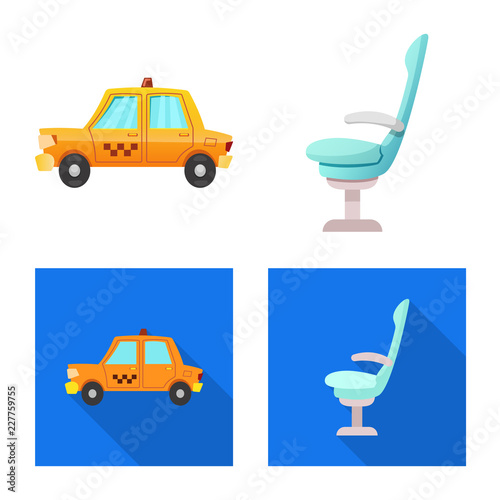 Vector illustration of airport and airplane symbol. Set of airport and plane stock symbol for web.