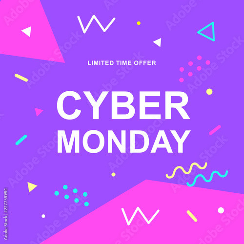 Cyber Monday sale vector web banner