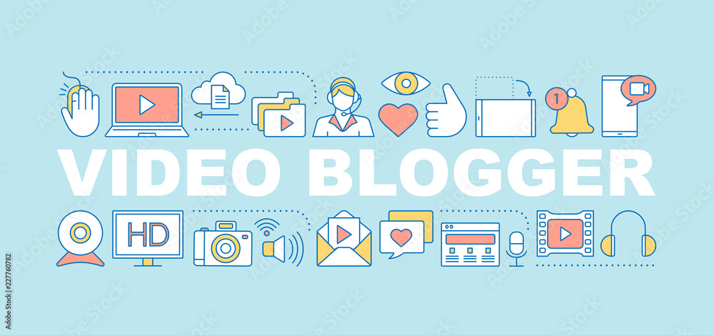 Video blogging word concepts banner Video blogging word concepts banner