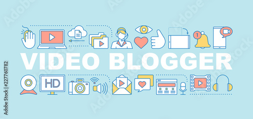 Video blogging word concepts banner