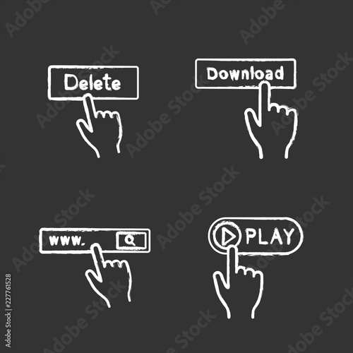 App buttons chalk icons set