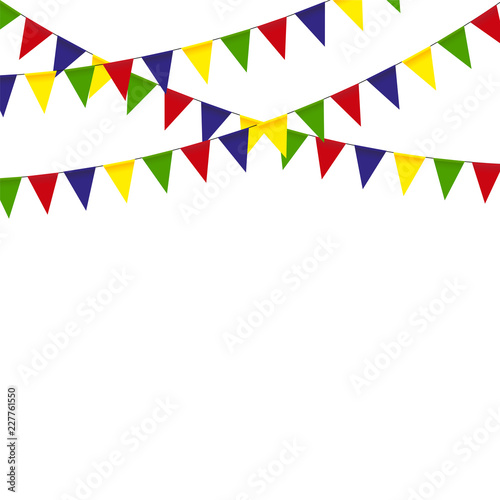 Colorful bunting flags and garlands