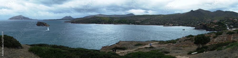 Agean Sea panorama on a cloudy day