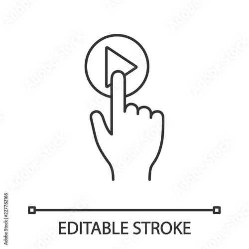 Play button click linear icon