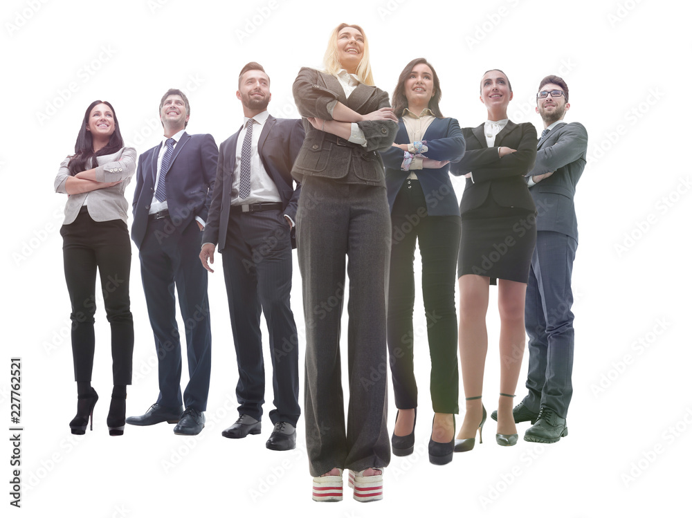 happy successful business team isolated on white background happy successful business team isolated on white background