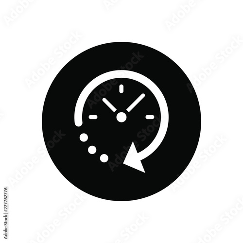 Vector illustration of minimalistic clock eps icon logo. Timer 24 hours