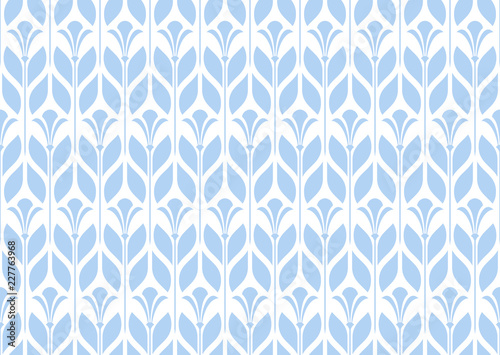 Flower geometric pattern. Seamless vector background. White and blue ornament. Ornament for fabric, wallpaper, packaging, Decorative print